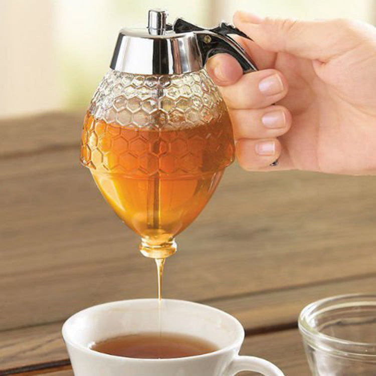 Acrylic Honey Pot Jar Squeeze Bottle with Pointed Dispenser for Jam Press for Presents