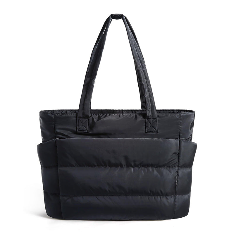 Puffy Quilted Tote Bag – Lightweight Travel & Work Handbag for Women