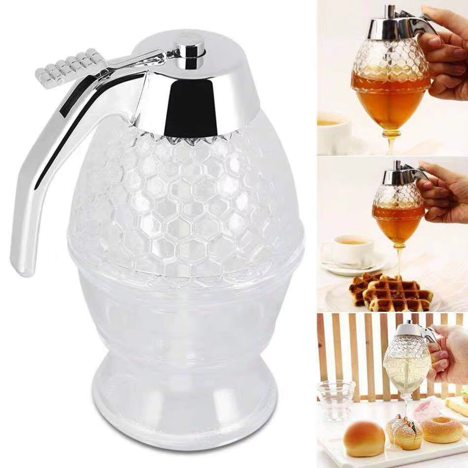 Acrylic Honey Pot Jar Squeeze Bottle with Pointed Dispenser for Jam Press for Presents