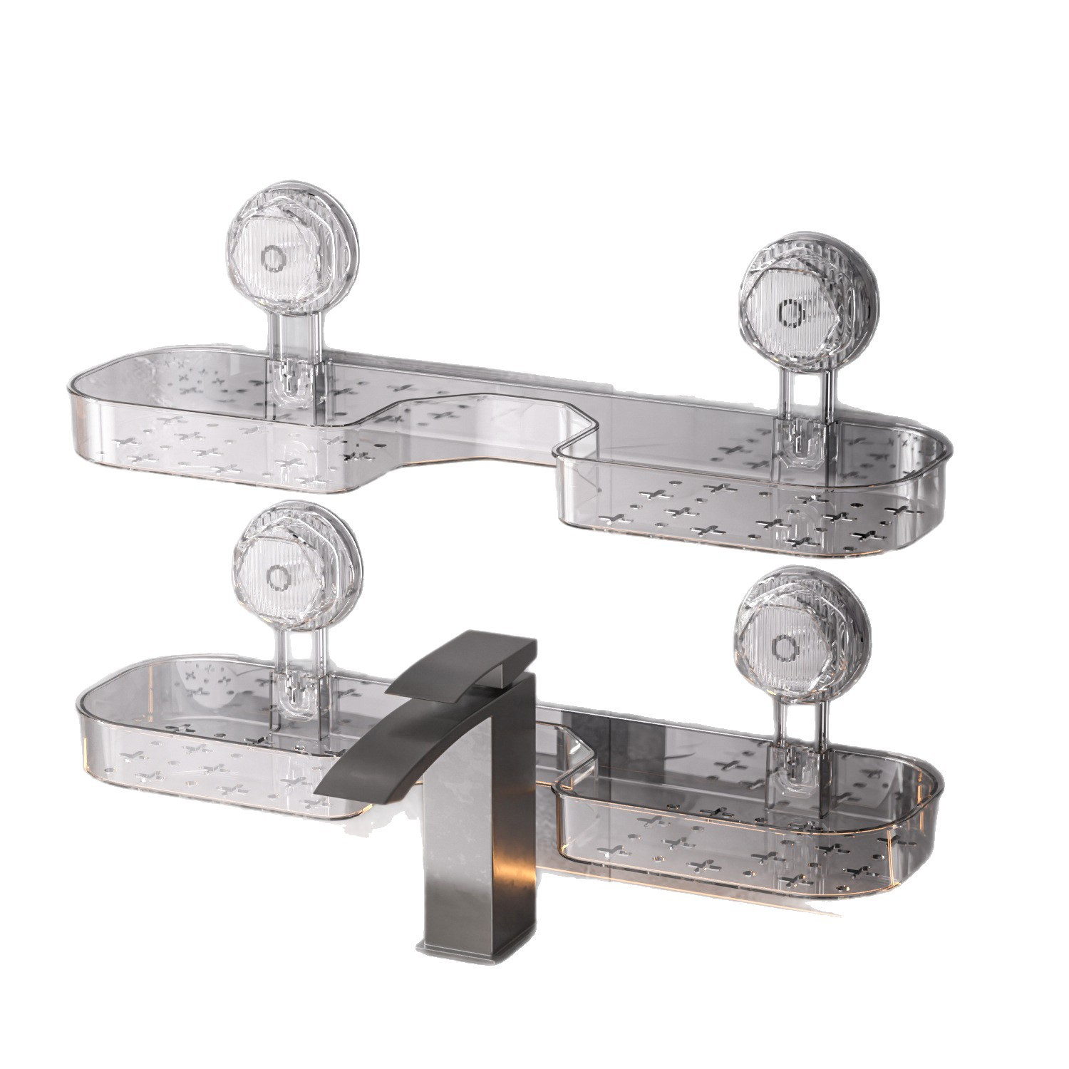 Modern Single-Tier Plastic Wall Shelf for Home Hanging Storage for Bathroom or Living Room Organization